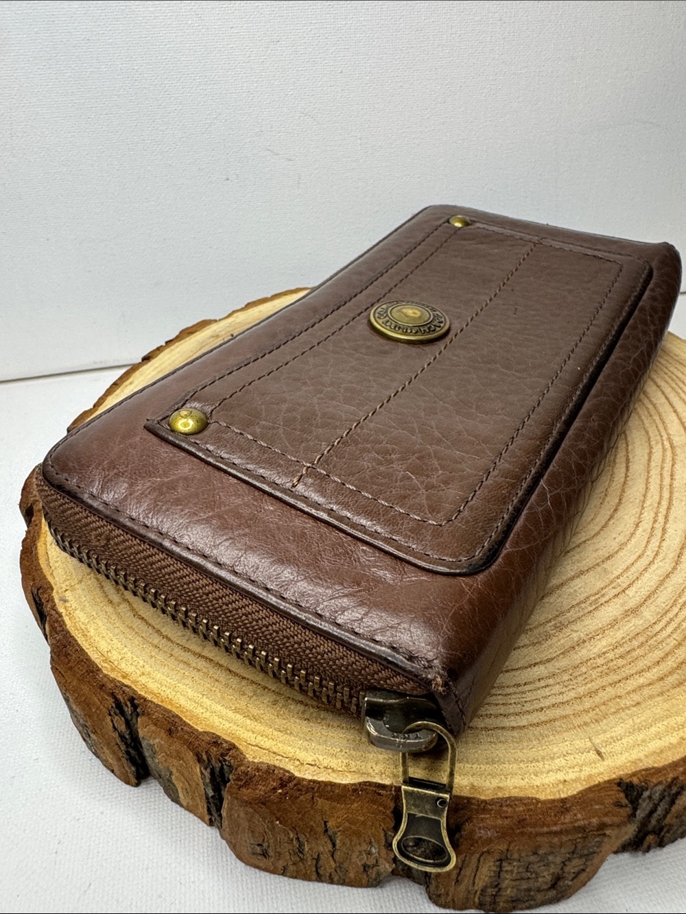 Vintage Coach Chelsea Zip Around Wallet Brown Leather | Classic Legacy | Zip Aro - Picture 4 of 9
